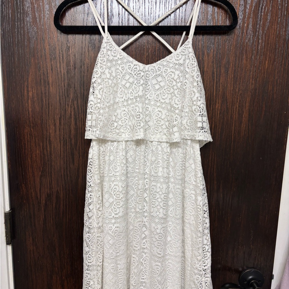 Soprano Strappy White Lace Gameday Dress